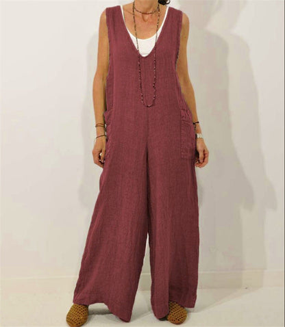 Relaxed V-Neck Cotton Jumper by Greta 