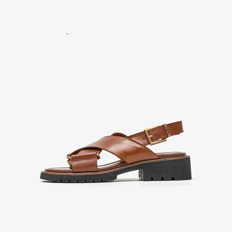 Retro Cross Strap Sandals by Greta 