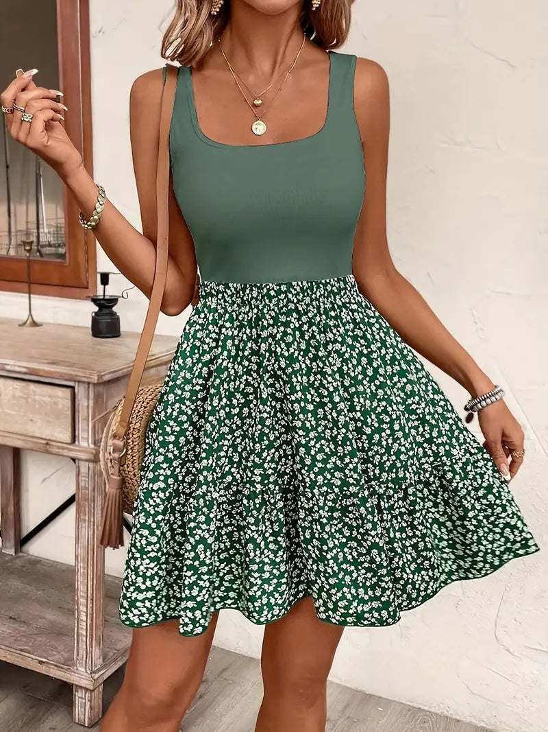 Chic Floral Greta  Sleeveless Summer Dress