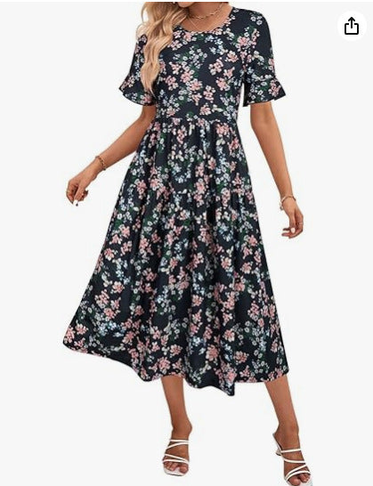Floral Midi Greta  Summer Dress