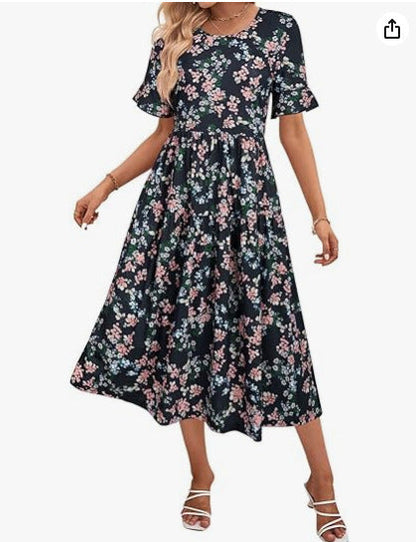 Floral Midi Greta  Summer Dress