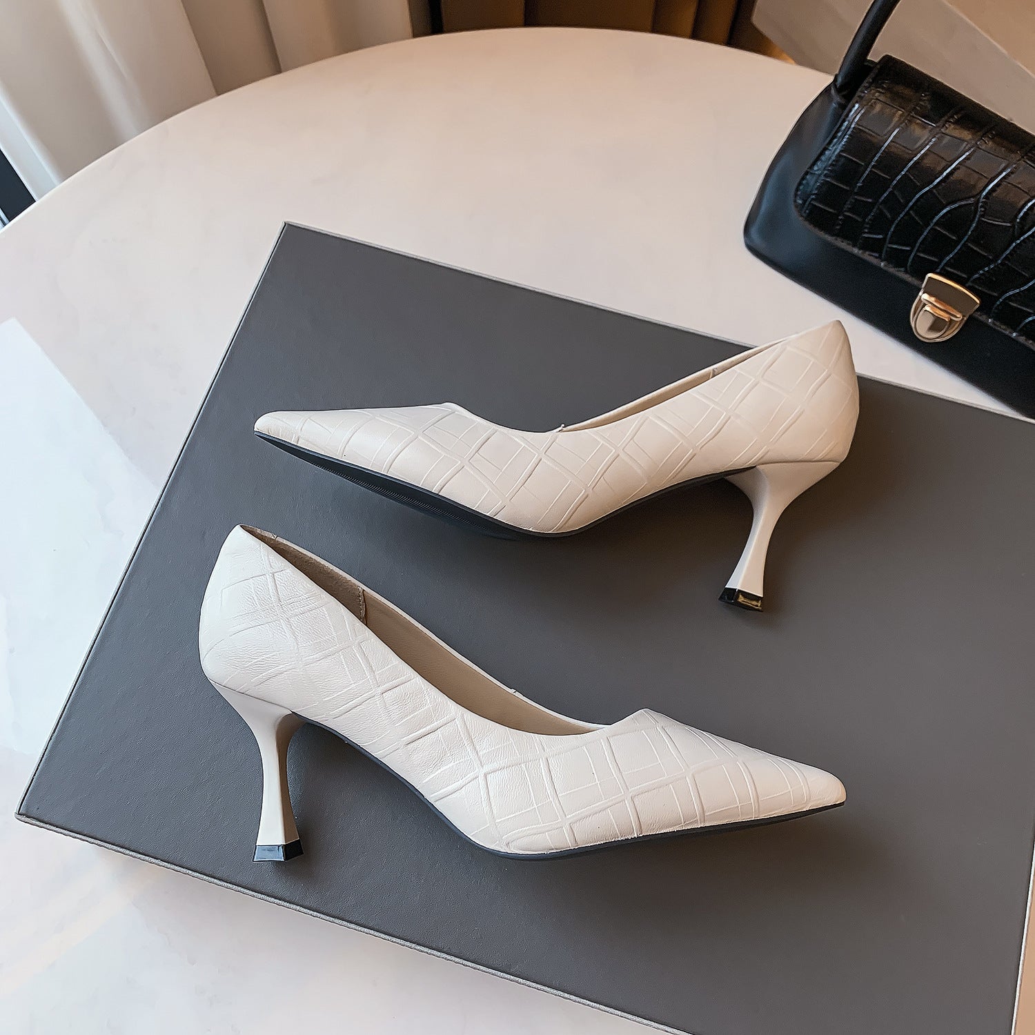 Elegant Sheepskin Pointed Heels by Greta 
