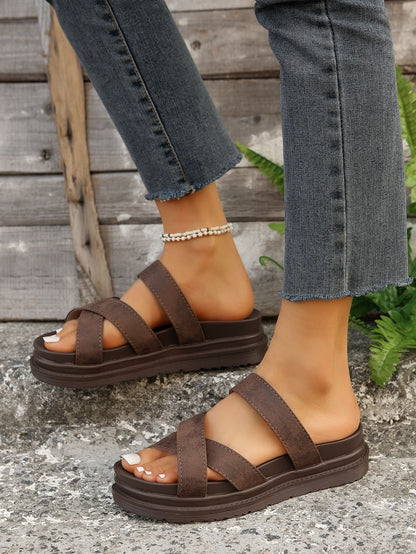 Chic Platform Greta  Cross Sandals