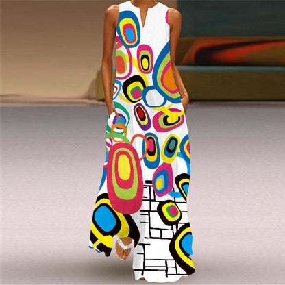 Vibrant Printed Maxi Dress Greta  Sleeveless