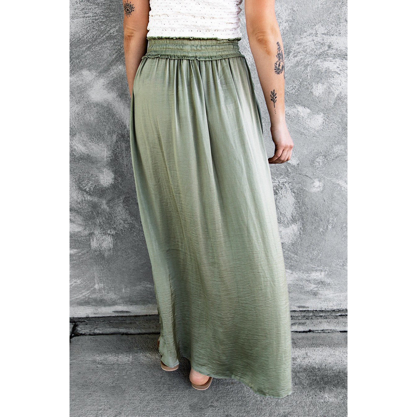 Flowy Slit Maxi Skirt by Greta 