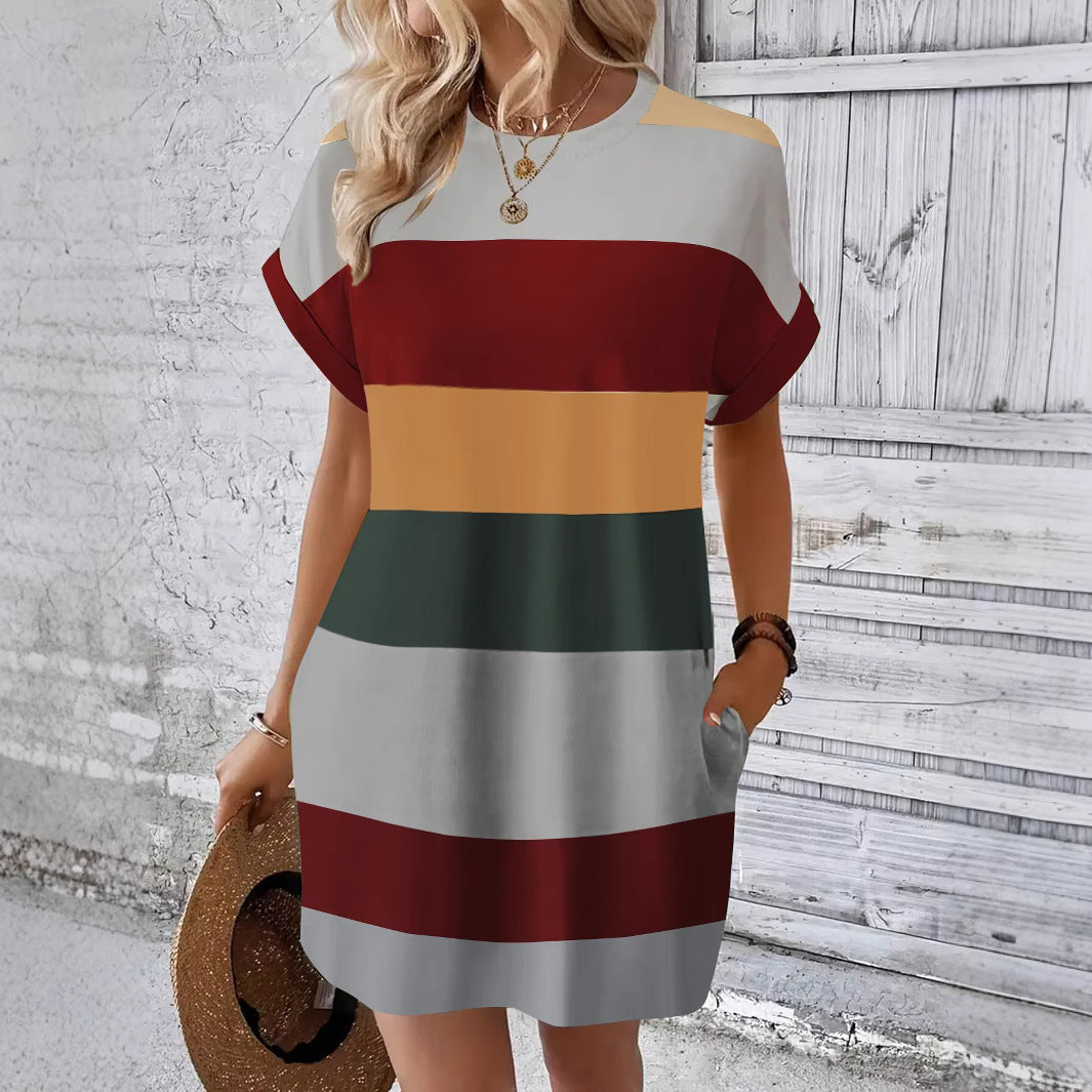 Striped Milk Silk Dress by Greta 