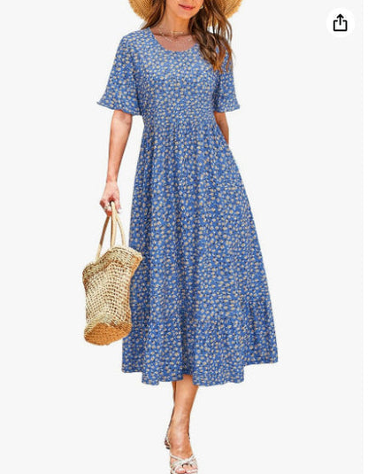 Floral Midi Greta  Summer Dress