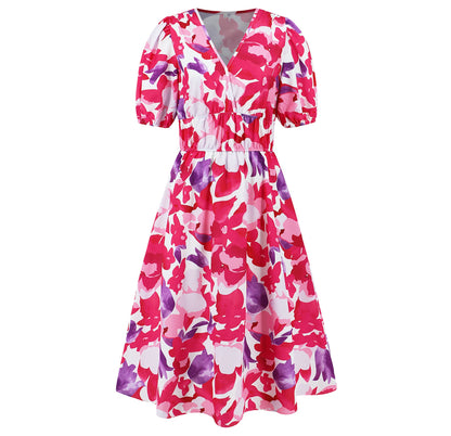 Bohemian Floral V-Neck Dress by Greta 