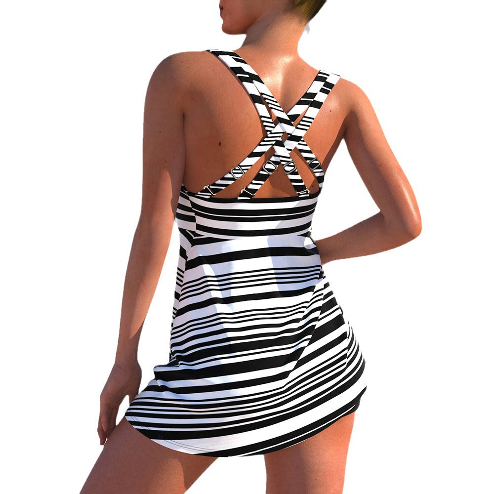 Striped High Waist Bikini Set by Greta 