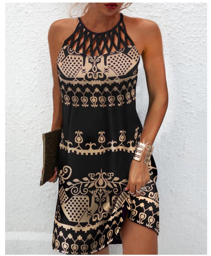 Chic Print Halterneck Dress by Greta 