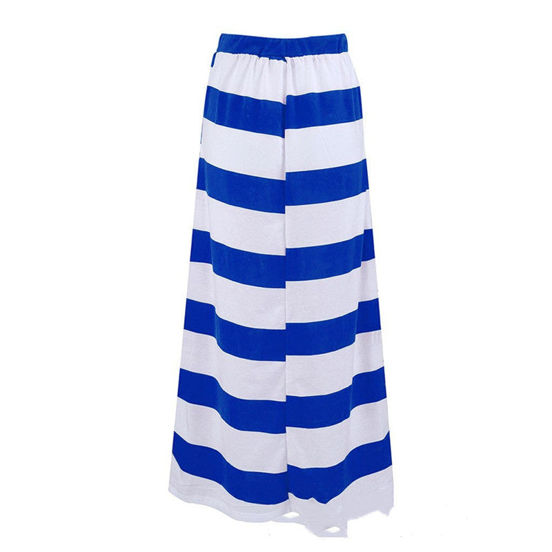 Striped Cotton A-Line Skirt by Greta 