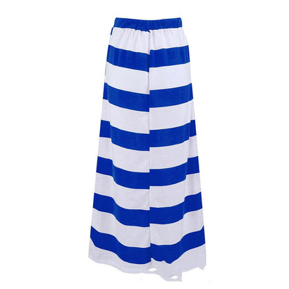 Striped Cotton A-Line Skirt by Greta 