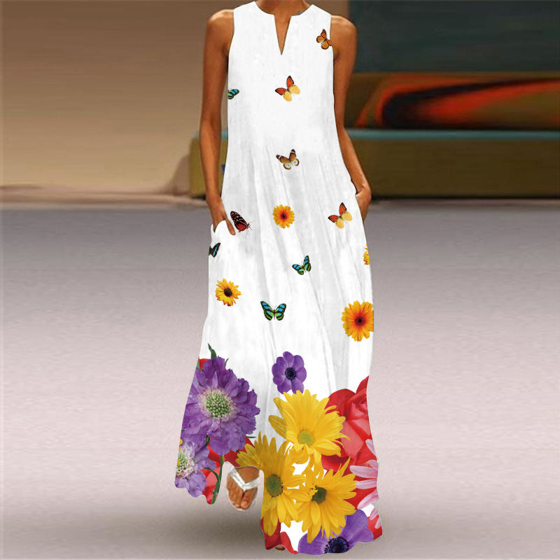 Vibrant Print Long Dress Greta 