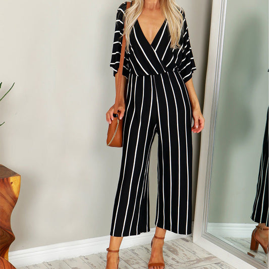 Chic Striped Greta  Wide-Leg Jumpsuit