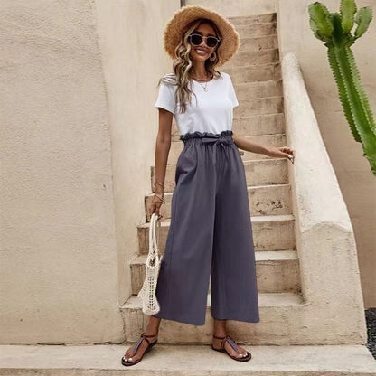 Pinterest-Inspired Greta  Linen Wide Leg Pants