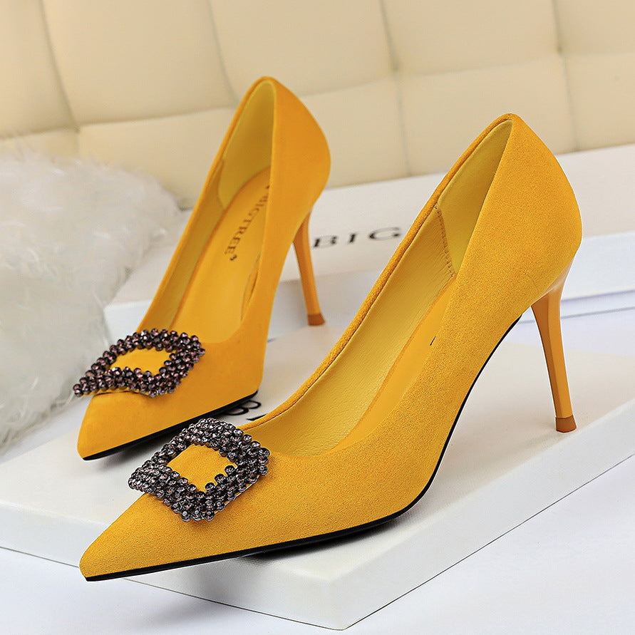 Elegant Rhinestone Stiletto Heels by Greta 