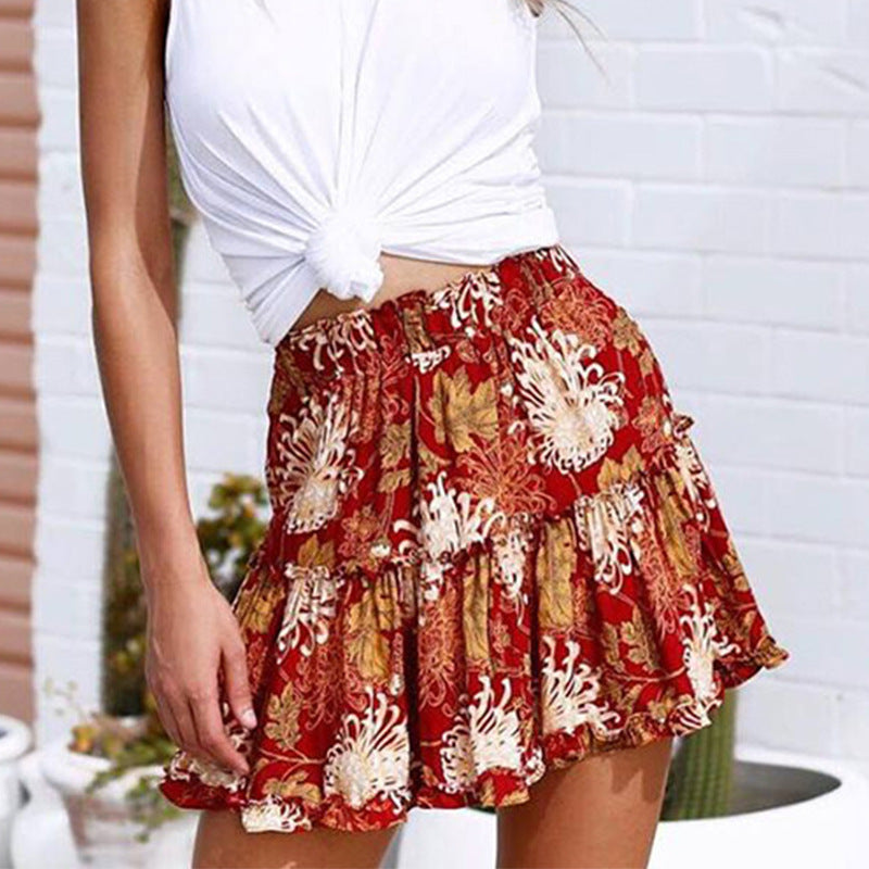 Vibrant Floral Print Skirt Greta 