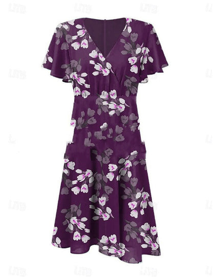 Fresh Floral Greta  Ruffled Midi Dress