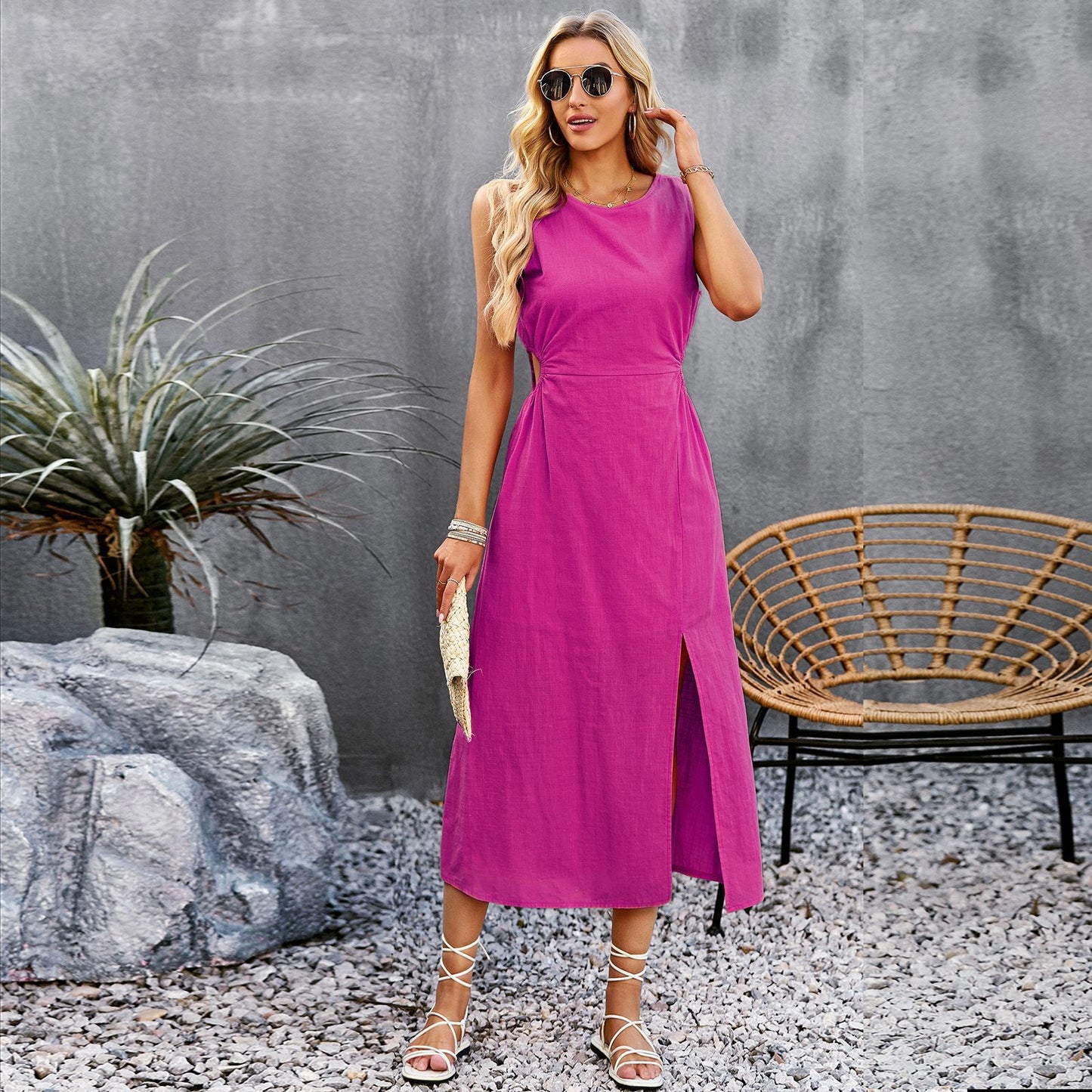 Chic Greta  Sleeveless Summer Midi Dress