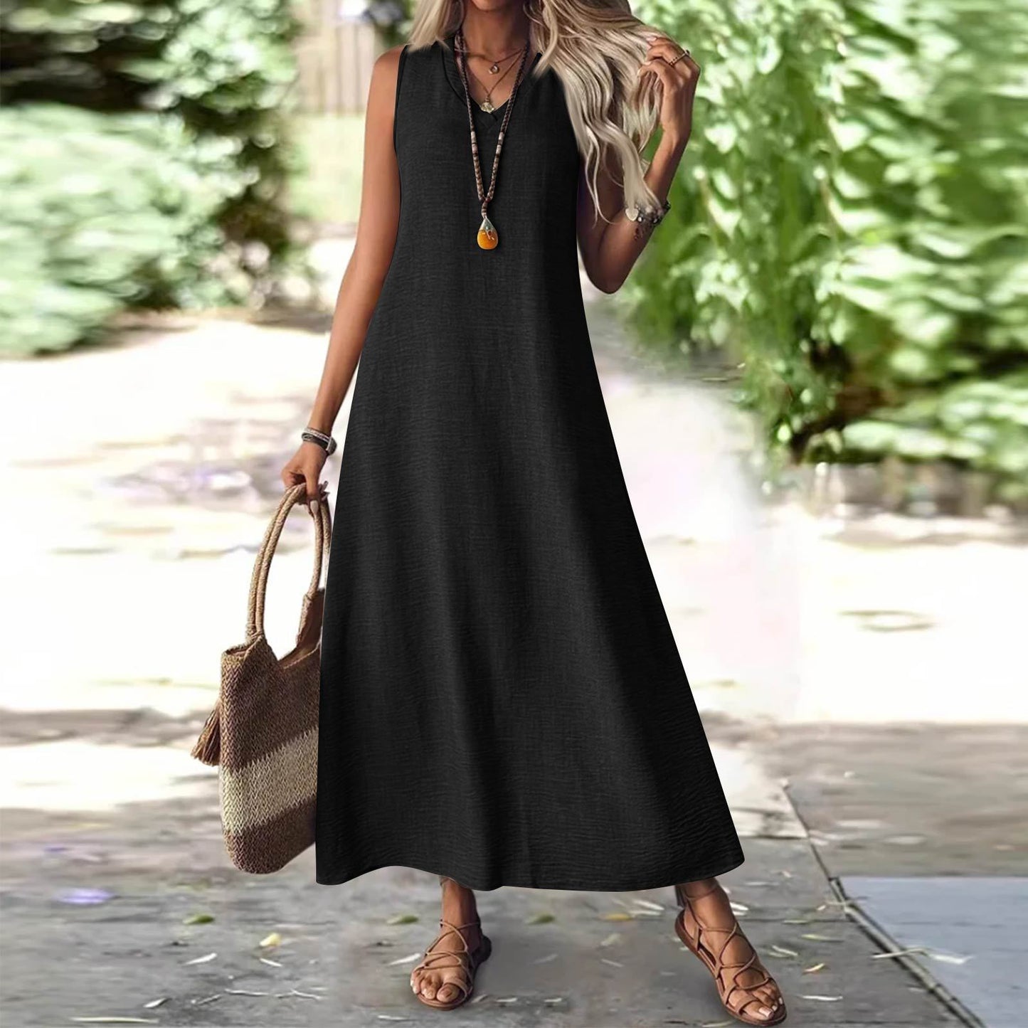 Chic Hemp Sleeveless Dress Greta 