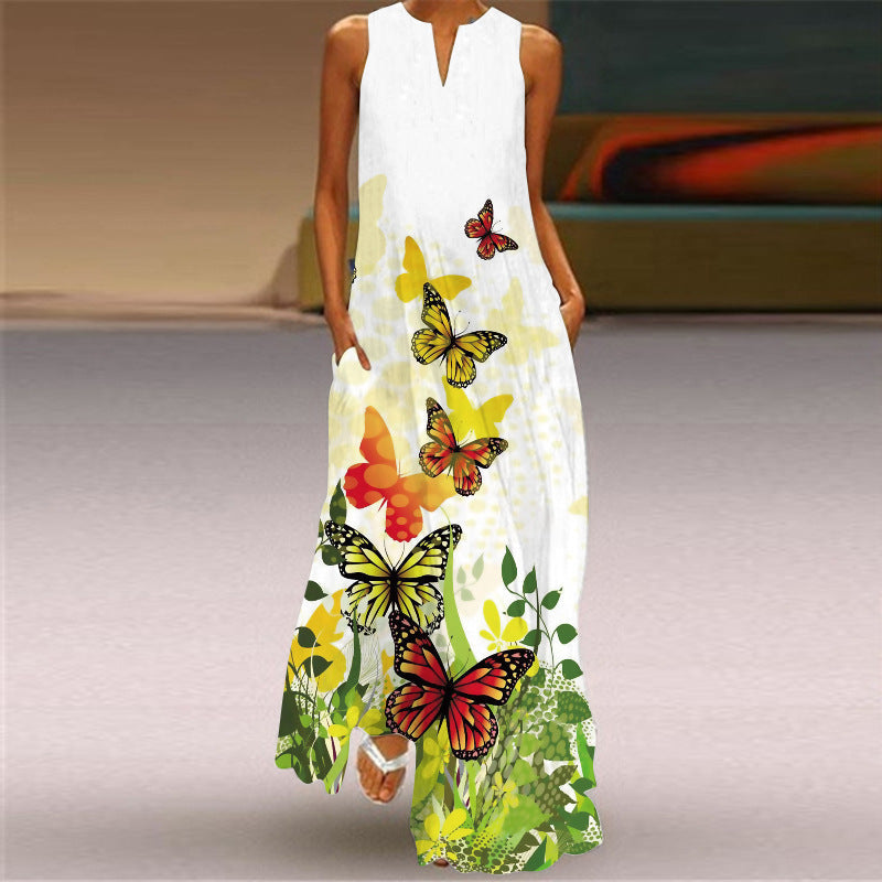 Vibrant Printed Maxi Dress Greta  Sleeveless