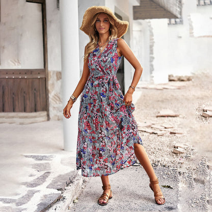 Chic Floral Greta  Vacation Midi Dress