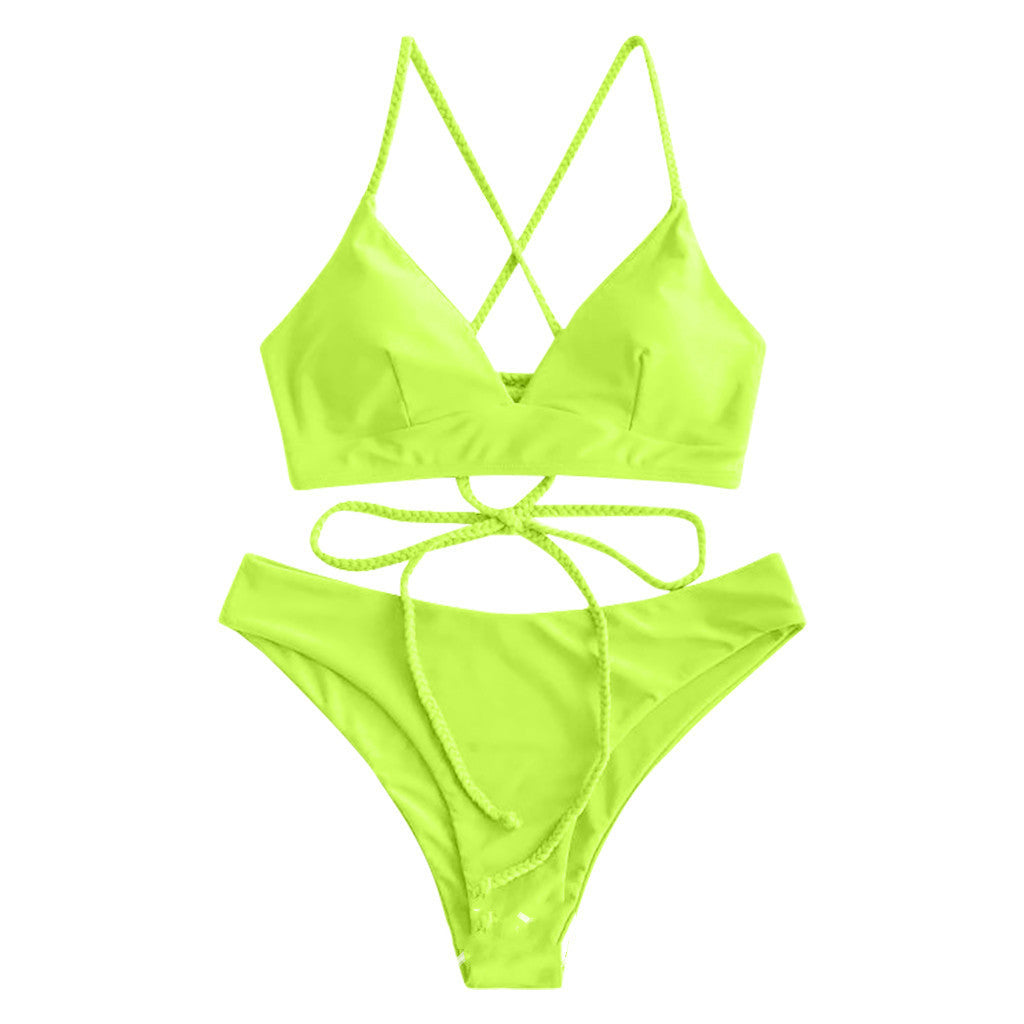 Strappy Solid Bikini by Greta 