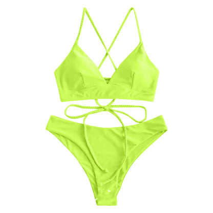 Strappy Solid Bikini by Greta 