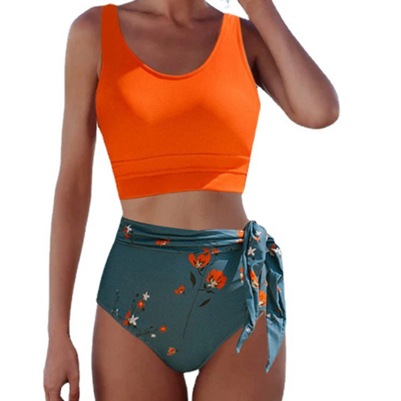 Floral Print Greta  Split Bikini Swimsuit