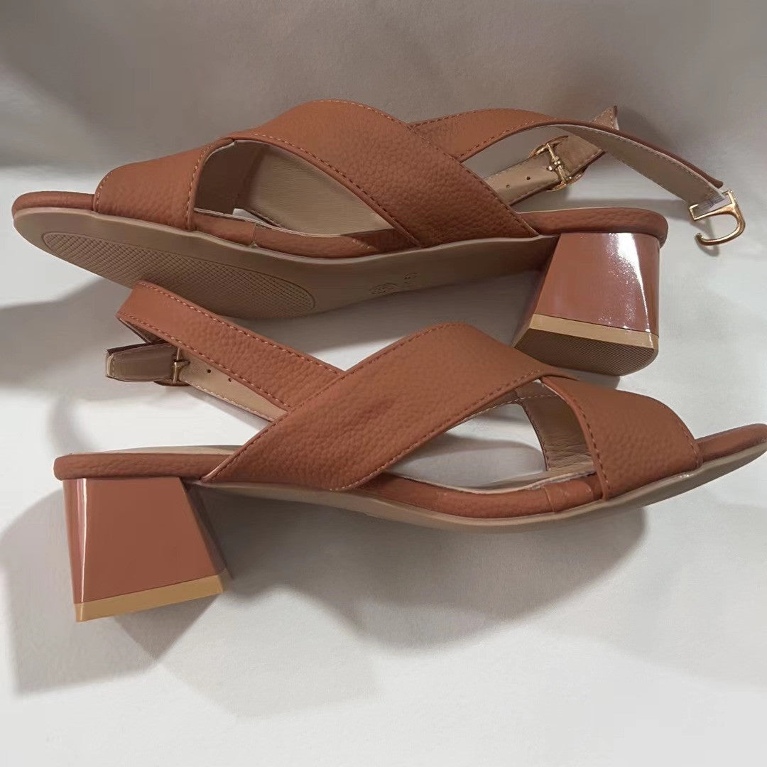 Chic Block Heel Sandals Greta  Ankle Strap