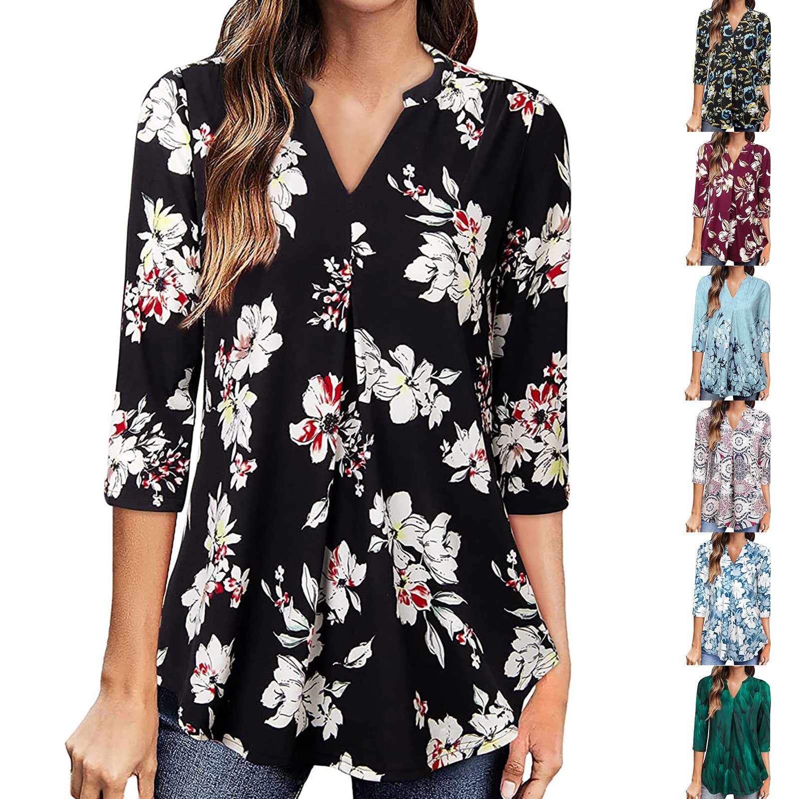 Floral V-Neck Top by Greta 