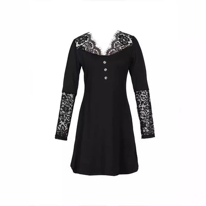 Elegant Lace V-Neck Dress by Greta 