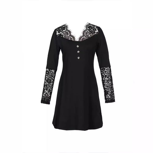 Elegant Lace V-Neck Dress by Greta 