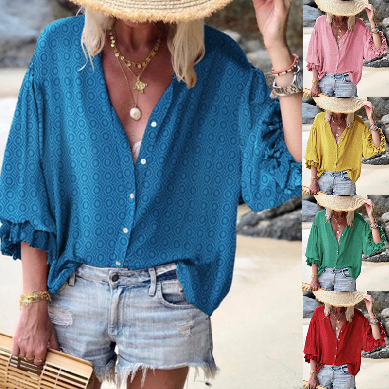 Pinterest-Inspired Greta  Printed Long Sleeve Shirt