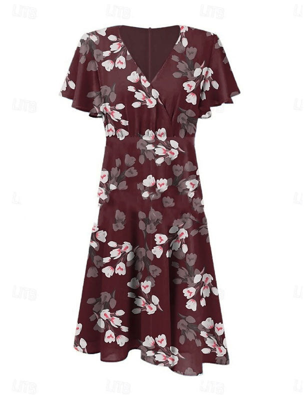 Fresh Floral Greta  Ruffled Midi Dress