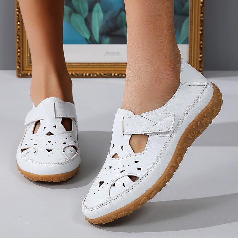 Hollowed Comfort Flat Sandals by Greta 