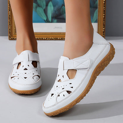 Hollowed Comfort Flat Sandals by Greta 
