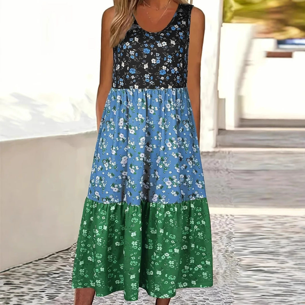 Floral Tiered Greta  Casual Vest Dress