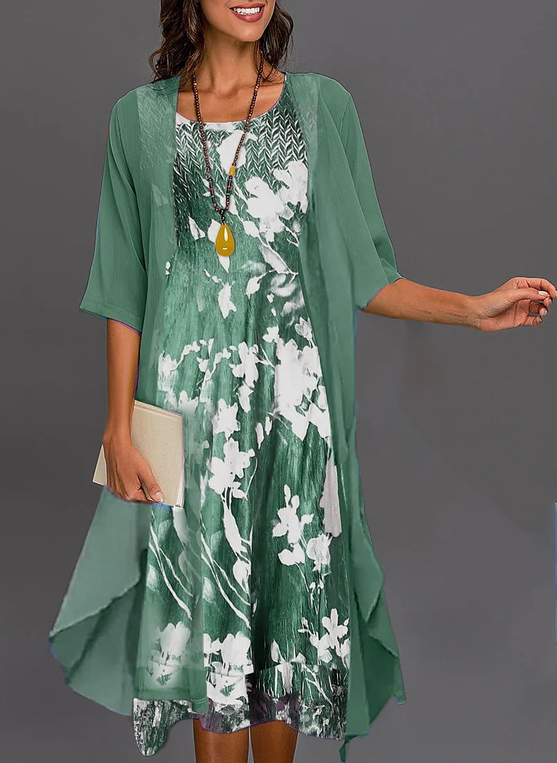 Elegant Chiffon Two-Piece Dress Set by Greta 