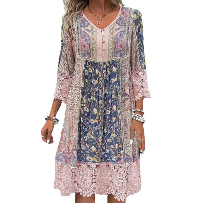 Retro Floral Lace Dress by Greta 