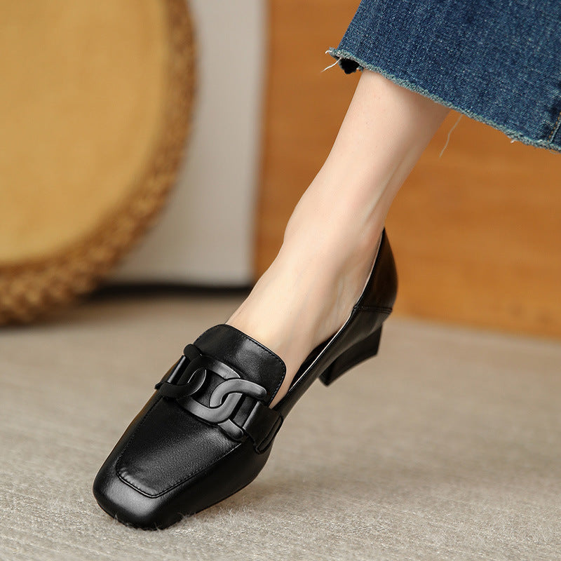 Retro Chunky Heel Pumps by Greta 