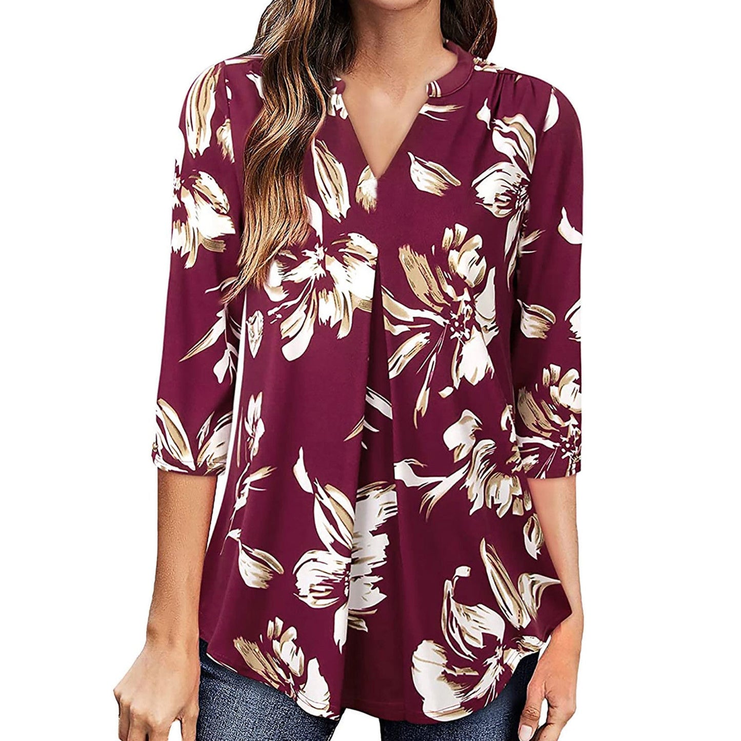 Floral V-Neck Top by Greta 