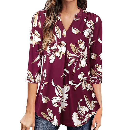 Floral V-Neck Top by Greta 