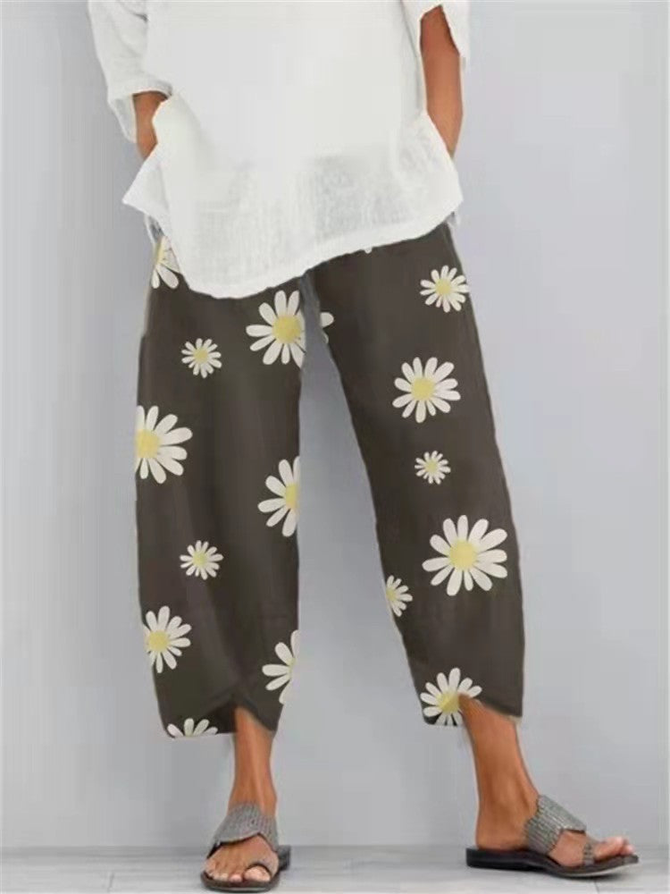 Daisy Print Harem Pants by Greta 