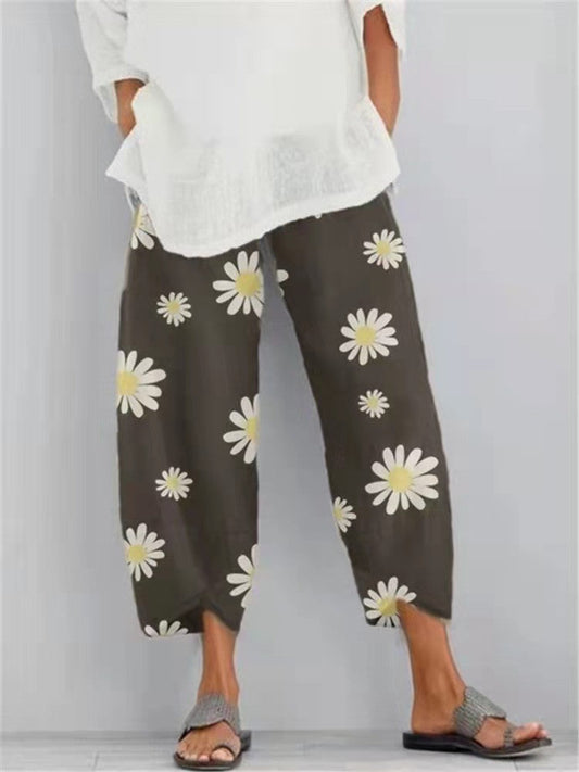 Daisy Print Harem Pants by Greta 