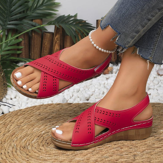 Chic Comfort Greta  Plus Size Wedge Sandals