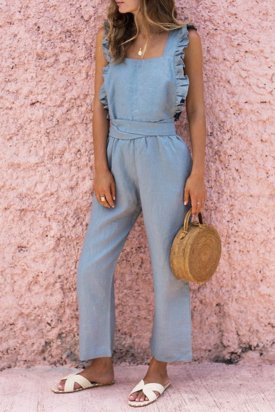 Chic Ruffle-Trim Greta  Jumpsuit
