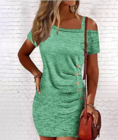 Chic Diagonal Shoulder Dress Greta 