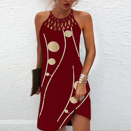 Chic Print Halterneck Dress by Greta 