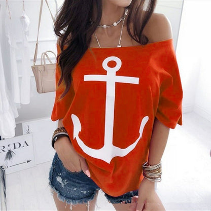 Nautical Anchor Off-Shoulder Top by Greta 